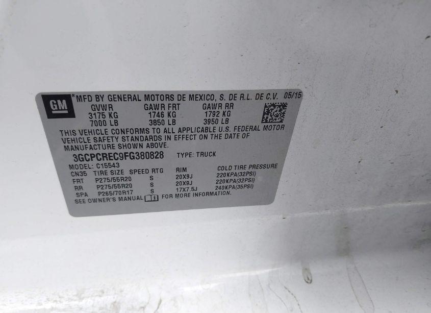 Photo 9 of 2015 Chevrolet Silverado 1500 LT (VIN 3GCPCREC9FG380828)