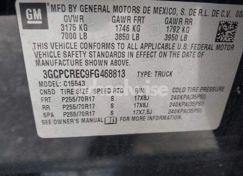 Photo 9 of 2015 Chevrolet Silverado 1500 1LT (VIN 3GCPCREC9FG468813)