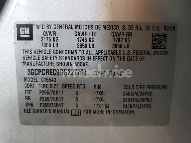 Photo 12 of 2016 CHEVROLET SILVERADO C1500 LT (VIN 3GCPCREC9GG227769)