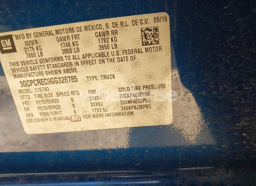 Photo 9 of 2016 Chevrolet Silverado 1500 1LT (VIN 3GCPCREC9GG326785)