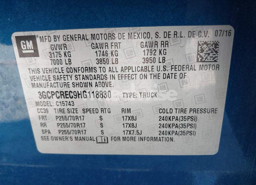 Photo 9 of 2017 Chevrolet Silverado 1500 1LT (VIN 3GCPCREC9HG118830)