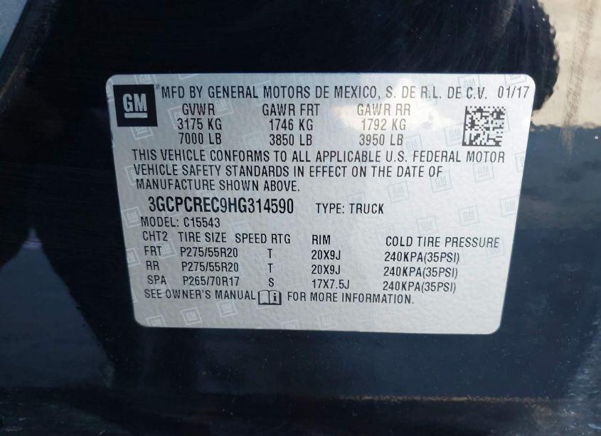 Photo 9 of 2017 Chevrolet Silverado 1500 1LT (VIN 3GCPCREC9HG314590)