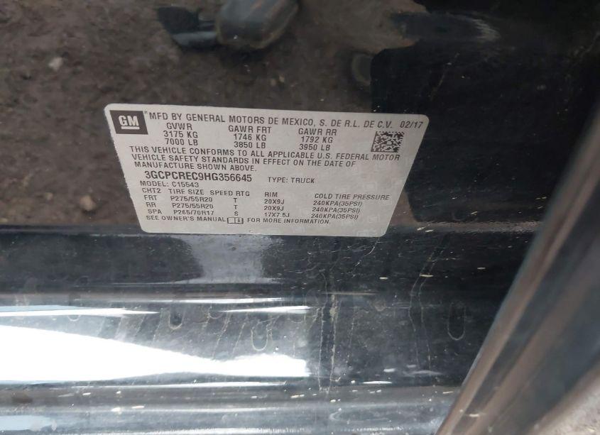 Photo 9 of 2017 Chevrolet Silverado 1500 1LT (VIN 3GCPCREC9HG356645)