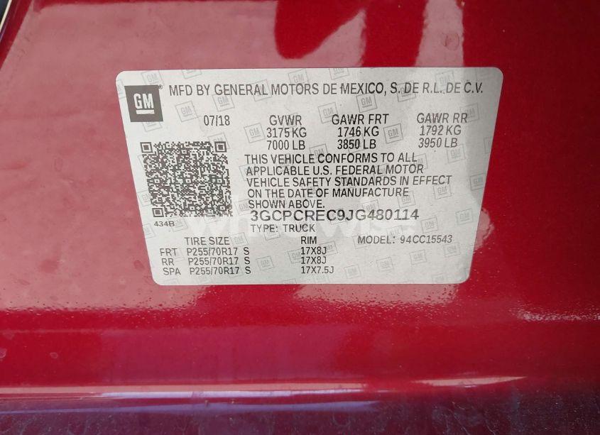 Photo 9 of 2018 Chevrolet Silverado 1500 1LT (VIN 3GCPCREC9JG480114)