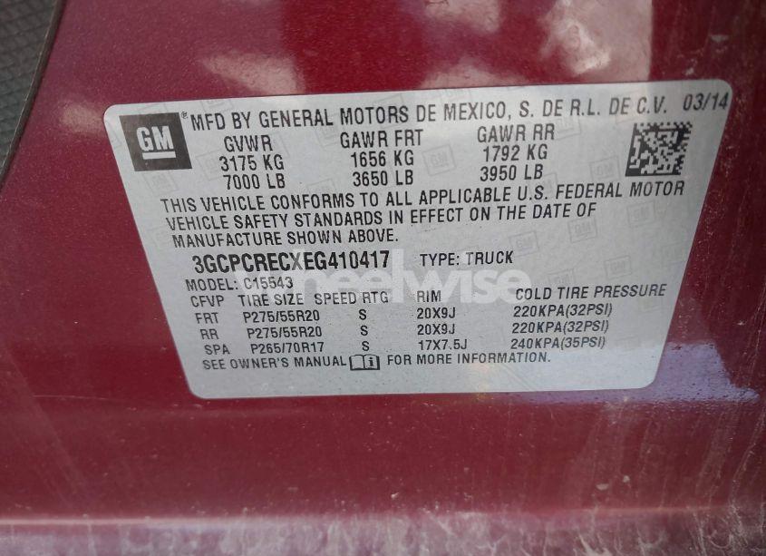 Photo 9 of 2014 Chevrolet Silverado 1500 1LT (VIN 3GCPCRECXEG410417)