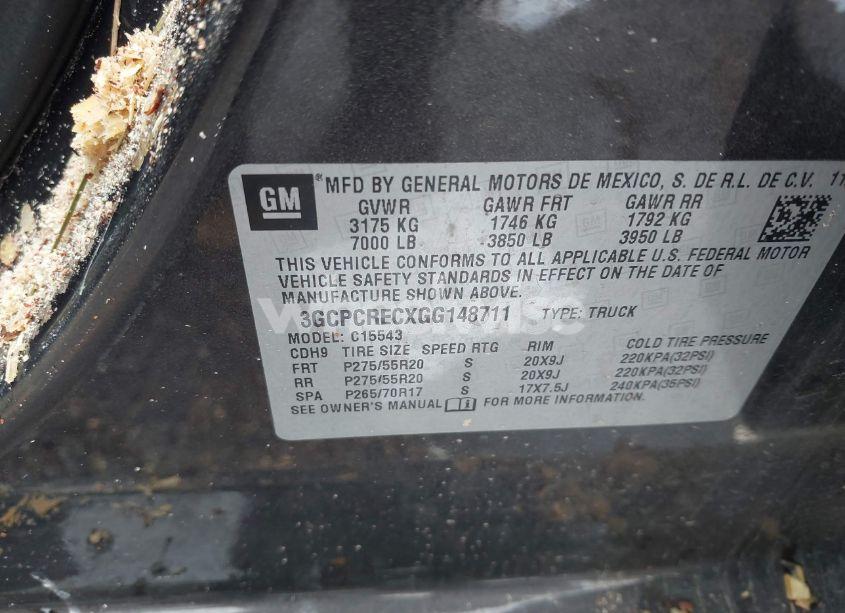 Photo 9 of 2016 Chevrolet Silverado 1500 1LT (VIN 3GCPCRECXGG148711)