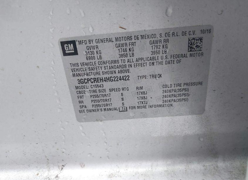 Photo 9 of 2017 Chevrolet Silverado 1500 1LT (VIN 3GCPCREH4HG224422)