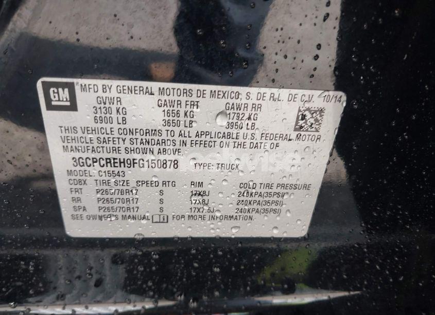 Photo 9 of 2015 Chevrolet Silverado 1500 1LT (VIN 3GCPCREH9FG150878)