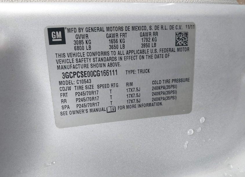 Photo 9 of 2012 Chevrolet Silverado 1500 LT (VIN 3GCPCSE00CG166111)