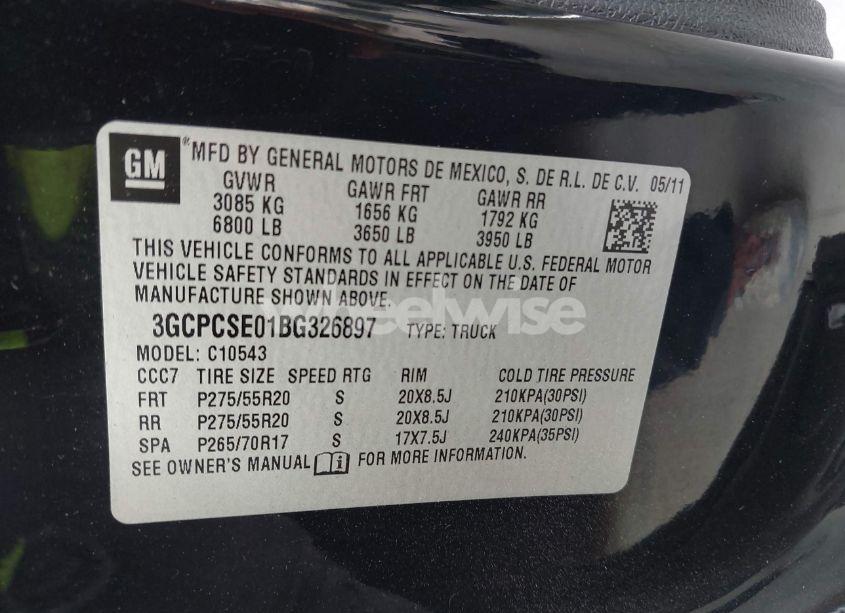 Photo 9 of 2011 Chevrolet Silverado 1500 LT (VIN 3GCPCSE01BG326897)