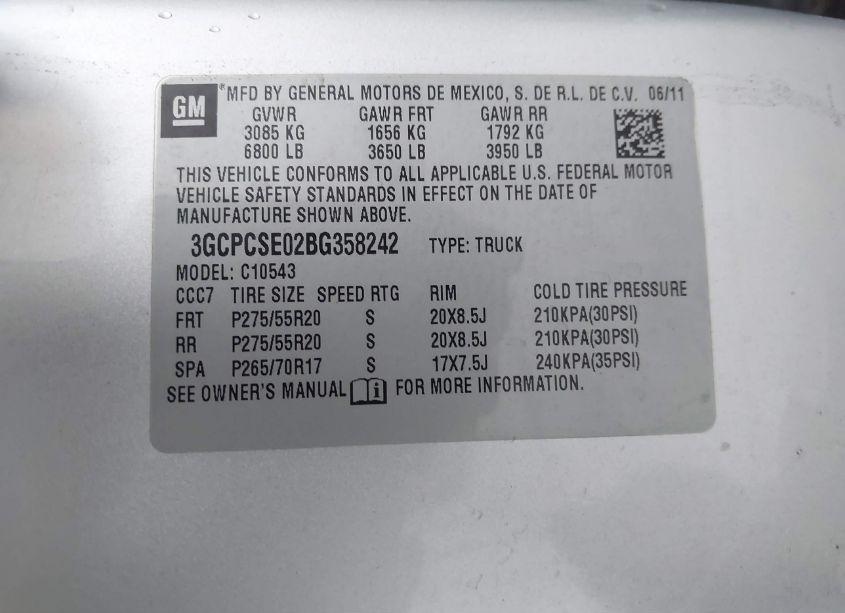 Photo 9 of 2011 Chevrolet Silverado 1500 LT (VIN 3GCPCSE02BG358242)