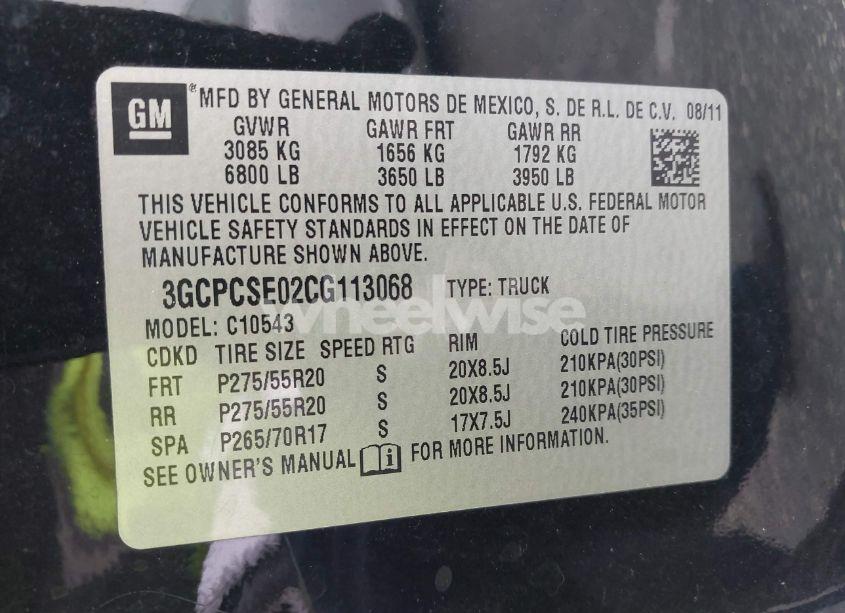 Photo 9 of 2012 Chevrolet Silverado 1500 LT (VIN 3GCPCSE02CG113068)