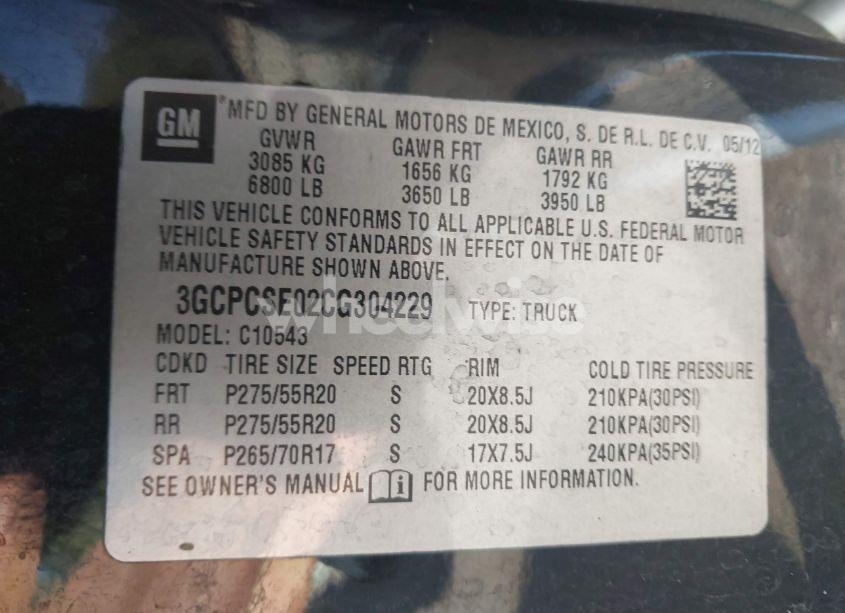 Photo 9 of 2012 Chevrolet Silverado 1500 LT (VIN 3GCPCSE02CG304229)