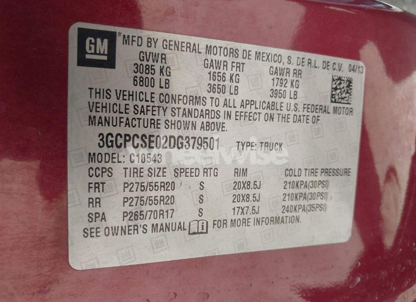 Photo 9 of 2013 Chevrolet Silverado 1500 LT (VIN 3GCPCSE02DG379501)