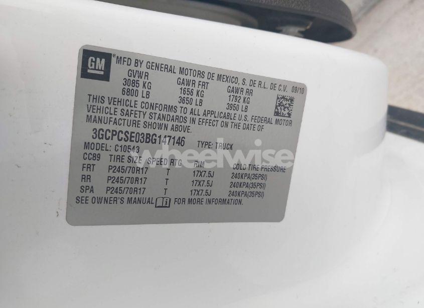 Photo 9 of 2011 Chevrolet Silverado 1500 LT (VIN 3GCPCSE03BG147146)