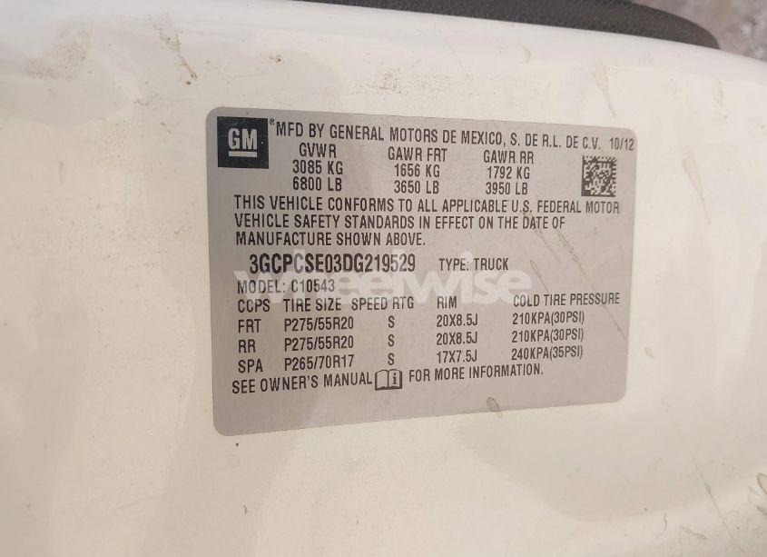 Photo 9 of 2013 Chevrolet Silverado 1500 LT (VIN 3GCPCSE03DG219529)