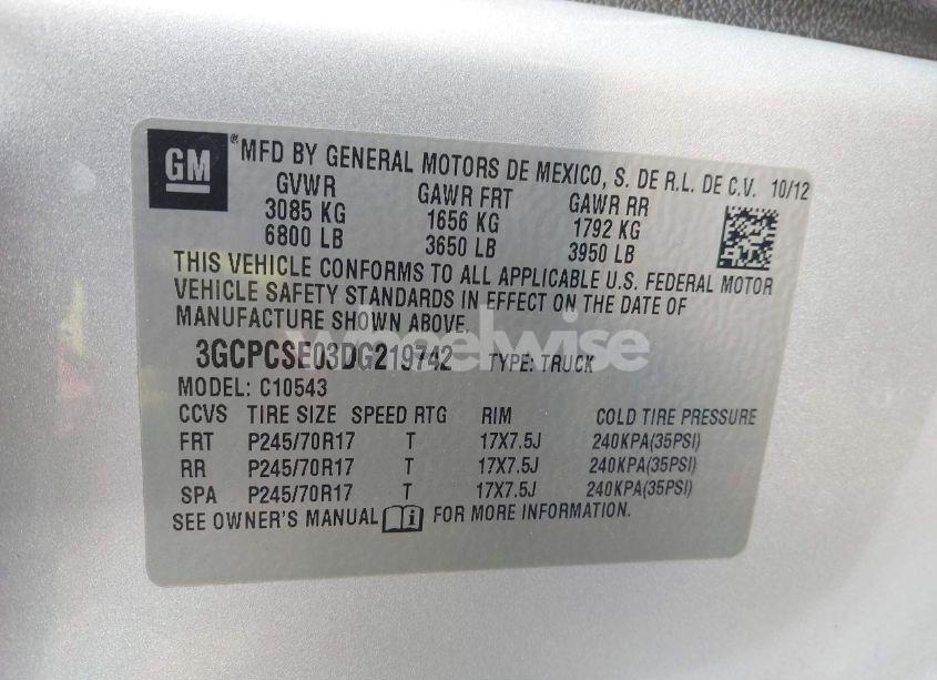 Photo 9 of 2013 Chevrolet Silverado 1500 LT (VIN 3GCPCSE03DG219742)