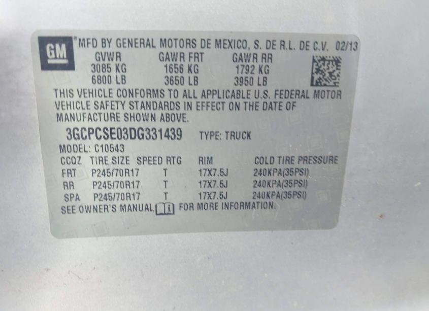 Photo 9 of 2013 Chevrolet Silverado 1500 LT (VIN 3GCPCSE03DG331439)
