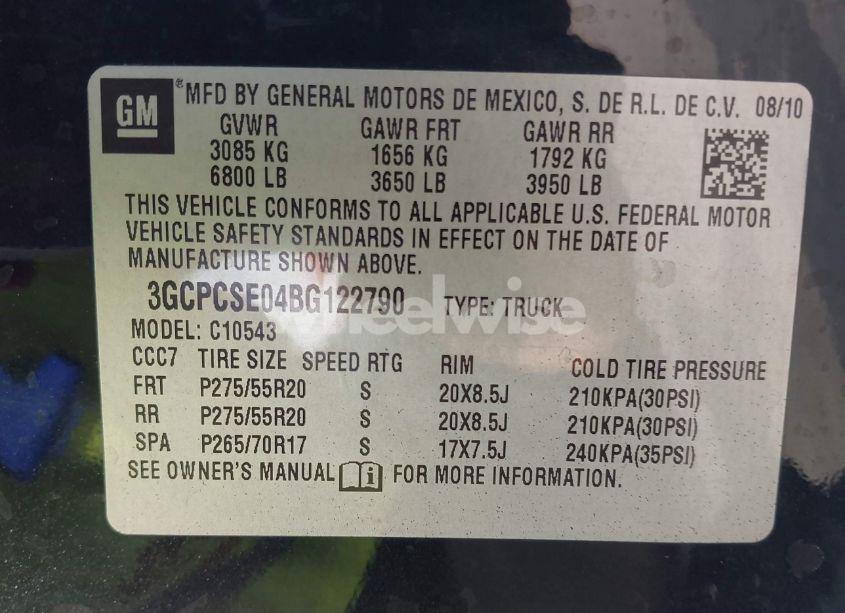 Photo 9 of 2011 Chevrolet Silverado 1500 LT (VIN 3GCPCSE04BG122790)