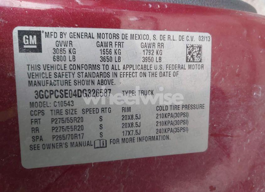 Photo 9 of 2013 Chevrolet Silverado 1500 LT (VIN 3GCPCSE04DG326587)