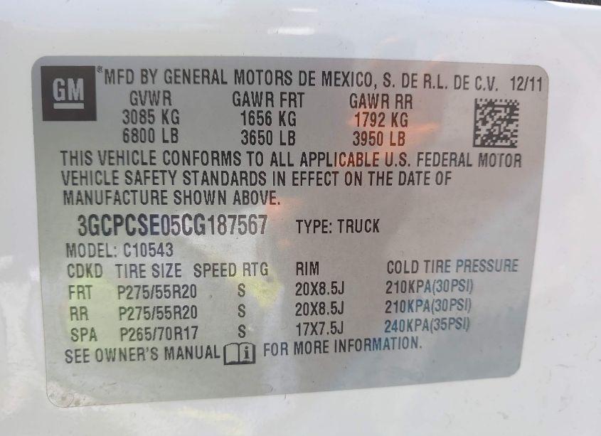 Photo 9 of 2012 Chevrolet Silverado 1500 LT (VIN 3GCPCSE05CG187567)