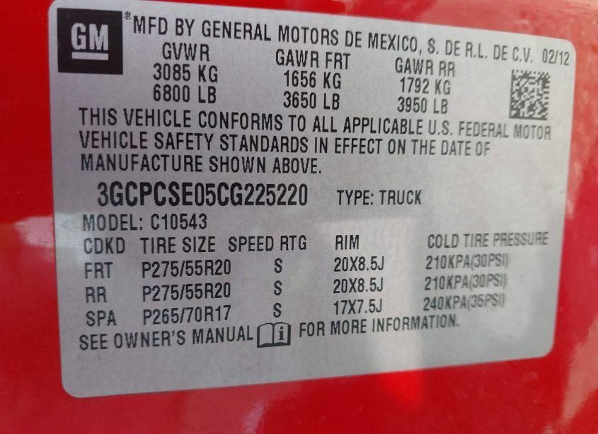 Photo 9 of 2012 Chevrolet Silverado 1500 LT (VIN 3GCPCSE05CG225220)