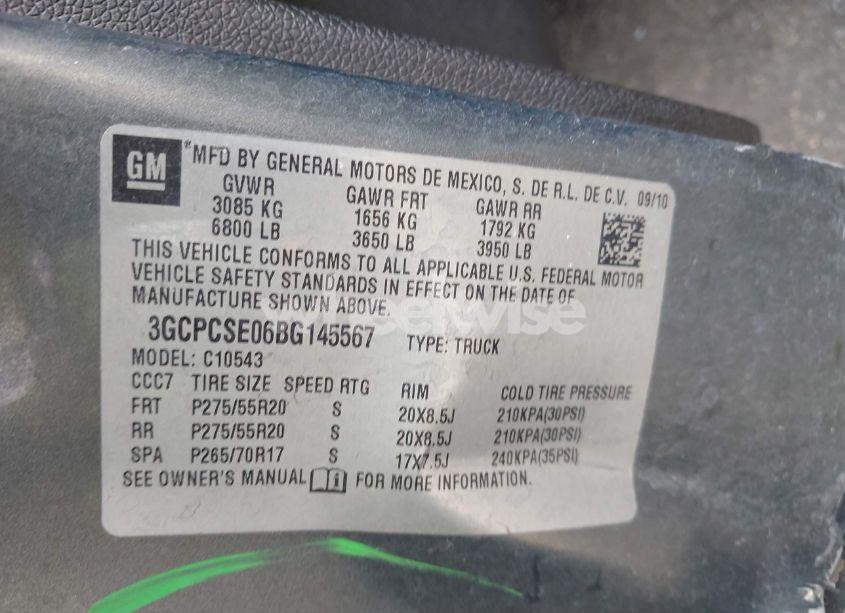 Photo 9 of 2011 Chevrolet Silverado 1500 LT (VIN 3GCPCSE06BG145567)