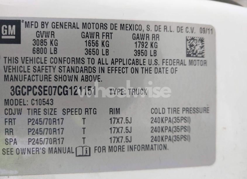 Photo 9 of 2012 Chevrolet Silverado 1500 LT (VIN 3GCPCSE07CG121151)