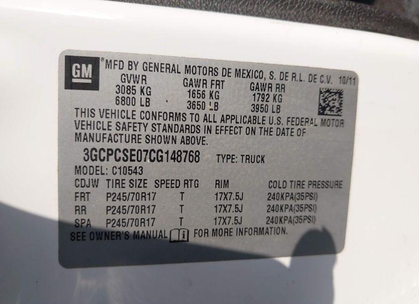 Photo 9 of 2012 Chevrolet Silverado 1500 LT (VIN 3GCPCSE07CG148768)