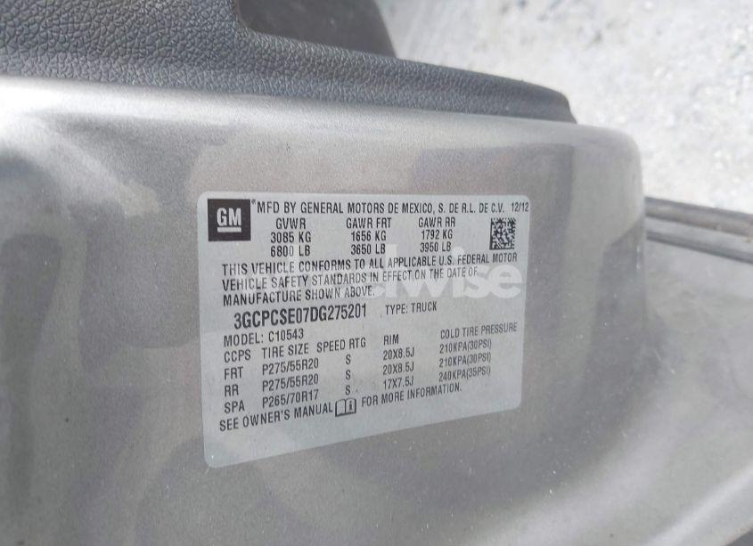 Photo 9 of 2013 Chevrolet Silverado 1500 LT (VIN 3GCPCSE07DG275201)