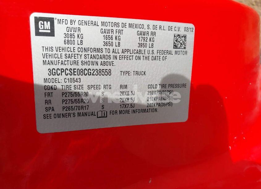 Photo 9 of 2012 Chevrolet Silverado 1500 LT (VIN 3GCPCSE08CG238558)