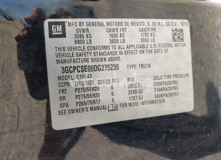 Photo 9 of 2013 Chevrolet Silverado 1500 LT (VIN 3GCPCSE08DG275238)
