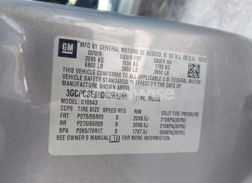Photo 9 of 2013 Chevrolet Silverado 1500 LT (VIN 3GCPCSE08DG283985)