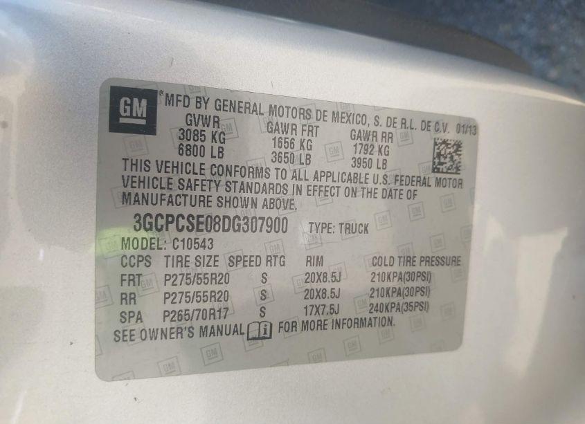 Photo 9 of 2013 Chevrolet Silverado 1500 LT (VIN 3GCPCSE08DG307900)