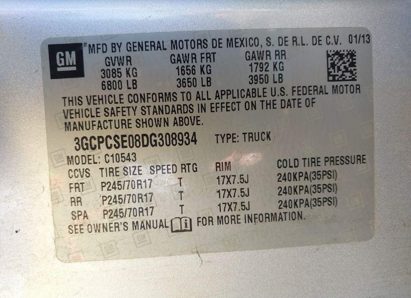 Photo 9 of 2013 Chevrolet Silverado 1500 LT (VIN 3GCPCSE08DG308934)