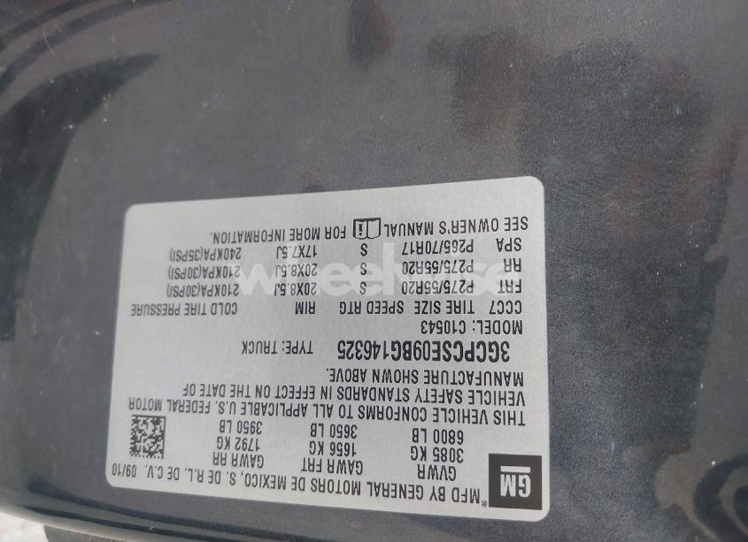 Photo 9 of 2011 Chevrolet Silverado 1500 LT (VIN 3GCPCSE09BG146325)