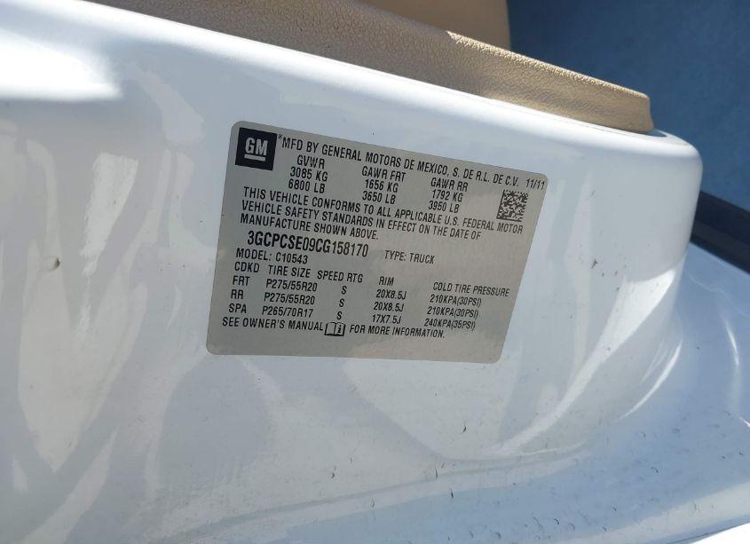 Photo 9 of 2012 Chevrolet Silverado 1500 LT (VIN 3GCPCSE09CG158170)