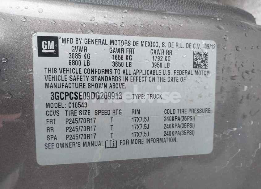 Photo 9 of 2013 Chevrolet Silverado 1500 LT (VIN 3GCPCSE09DG209913)