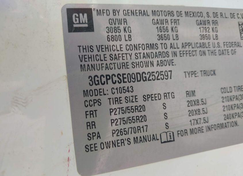 Photo 9 of 2013 Chevrolet Silverado 1500 LT (VIN 3GCPCSE09DG252597)