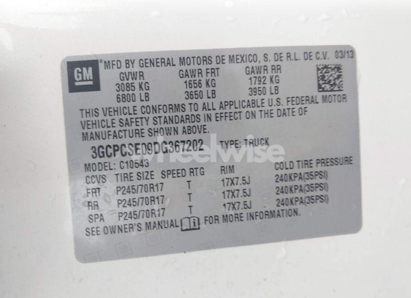 Photo 9 of 2013 Chevrolet Silverado 1500 LT (VIN 3GCPCSE09DG367202)