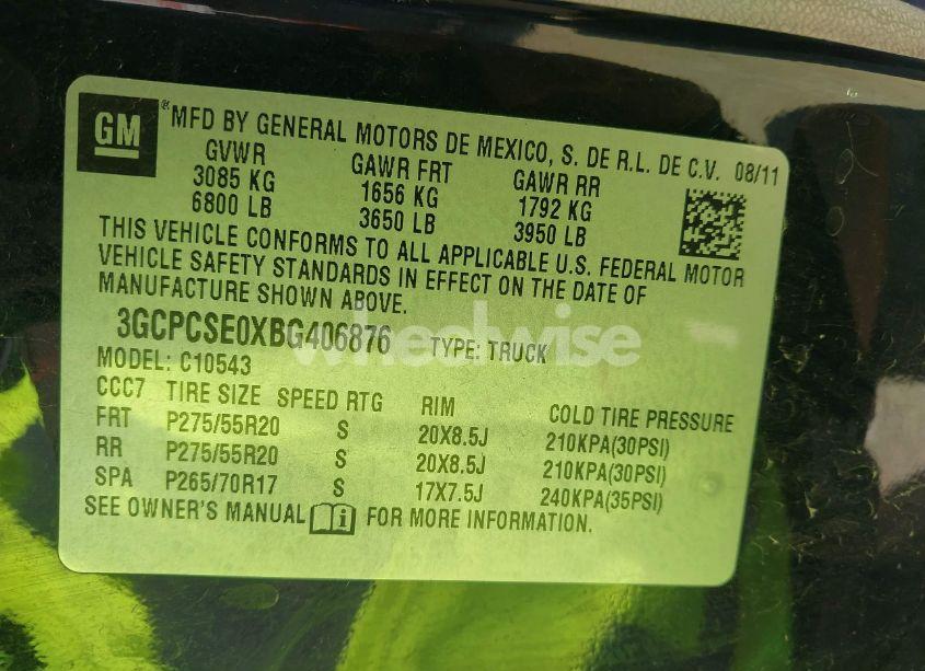 Photo 9 of 2011 Chevrolet Silverado 1500 LT (VIN 3GCPCSE0XBG406876)