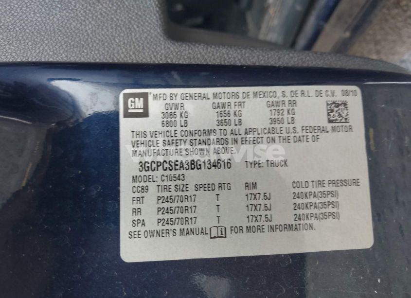 Photo 9 of 2011 Chevrolet Silverado 1500 LT (VIN 3GCPCSEA3BG134616)