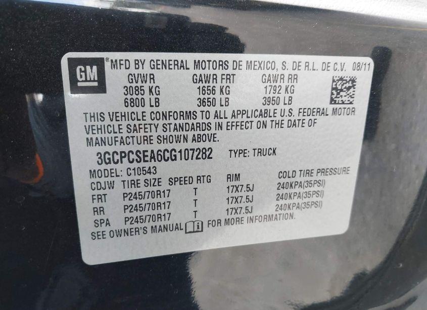 Photo 9 of 2012 Chevrolet Silverado 1500 LT (VIN 3GCPCSEA6CG107282)