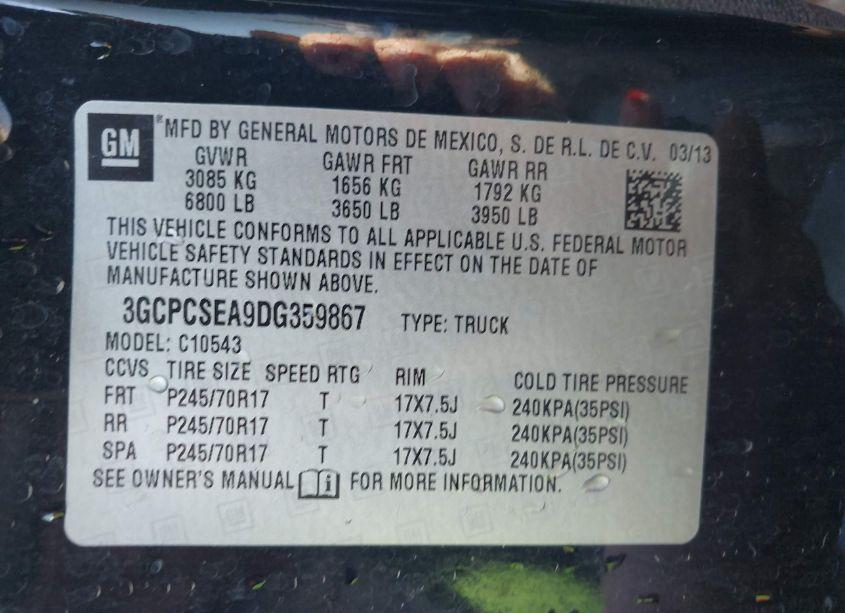 Photo 9 of 2013 Chevrolet Silverado 1500 LT (VIN 3GCPCSEA9DG359867)