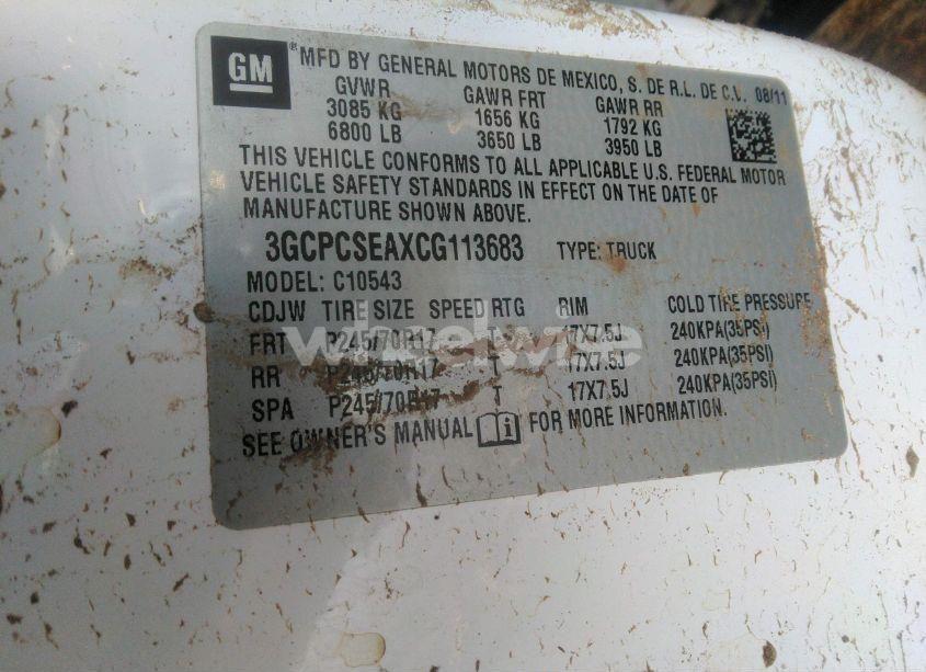 Photo 9 of 2012 Chevrolet Silverado 1500 LT (VIN 3GCPCSEAXCG113683)