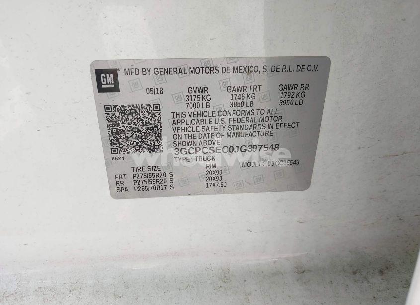 Photo 9 of 2018 Chevrolet Silverado 1500 1LZ (VIN 3GCPCSEC0JG397548)