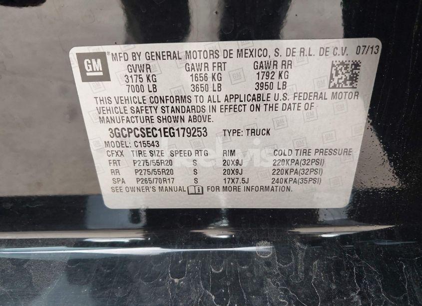 Photo 9 of 2014 Chevrolet Silverado 1500 1LZ (VIN 3GCPCSEC1EG179253)