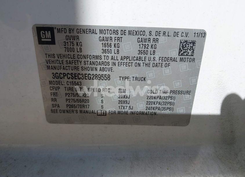 Photo 9 of 2014 Chevrolet Silverado 1500 1LZ (VIN 3GCPCSEC3EG289558)