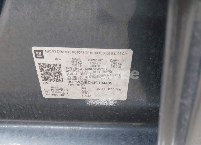 Photo 9 of 2018 Chevrolet Silverado 1500 1LZ (VIN 3GCPCSEC4JG194405)