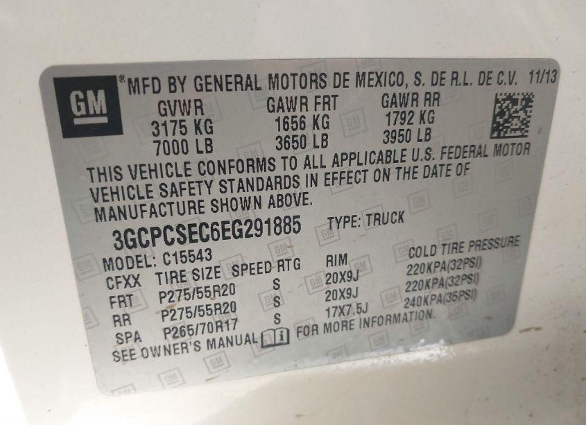 Photo 9 of 2014 Chevrolet Silverado 1500 1LZ (VIN 3GCPCSEC6EG291885)